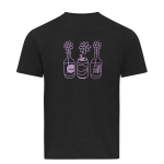 T-Shirt Noir - Happy flowers violet pastel