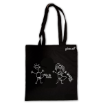Tote bag Noir - hahaha - blanc